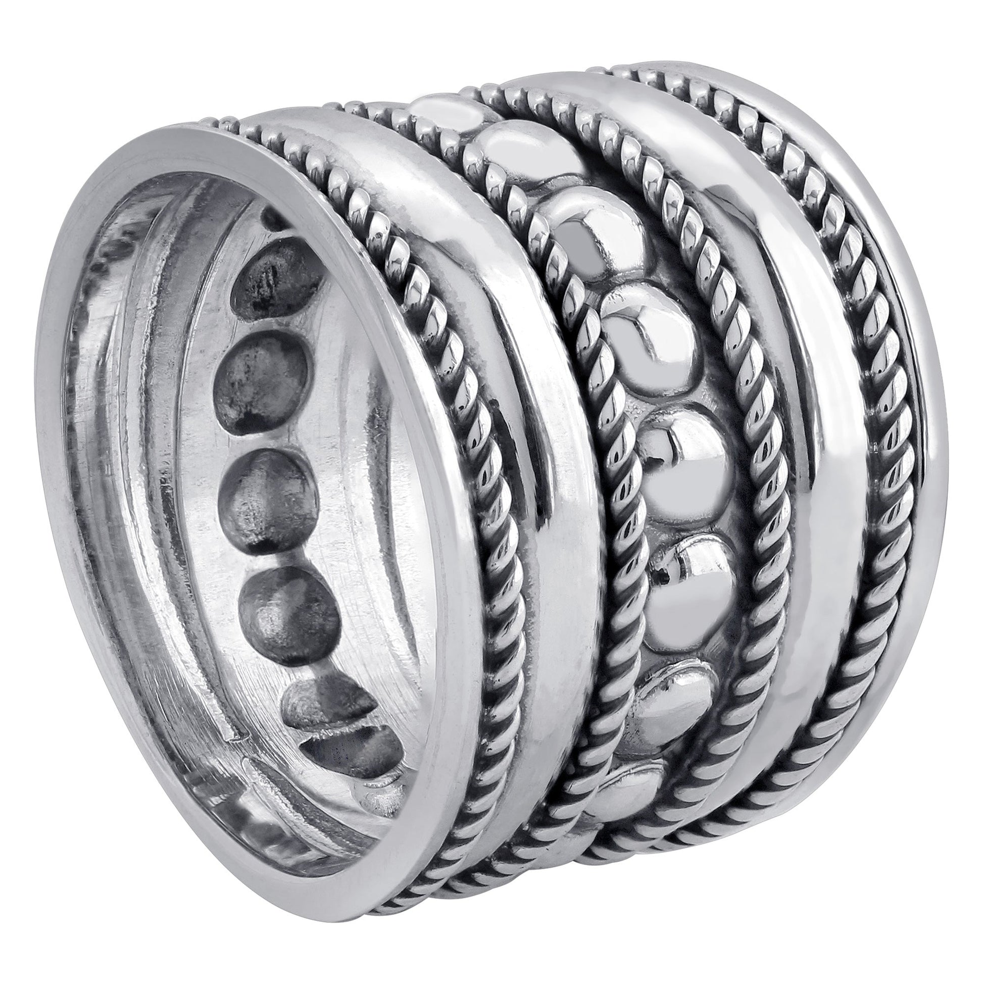 Chunky Bali Style Boho 925 Sterling Silver Ring - Gem Avenue