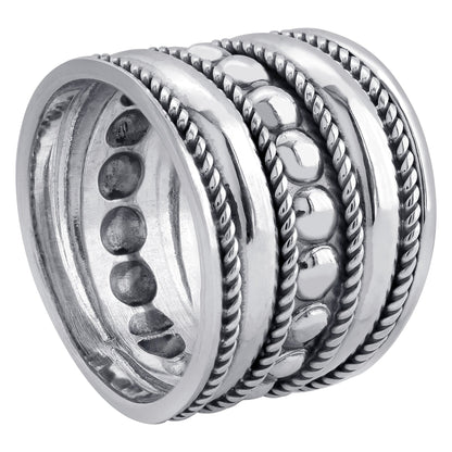 Chunky Bali Style Boho 925 Sterling Silver Ring - Gem Avenue