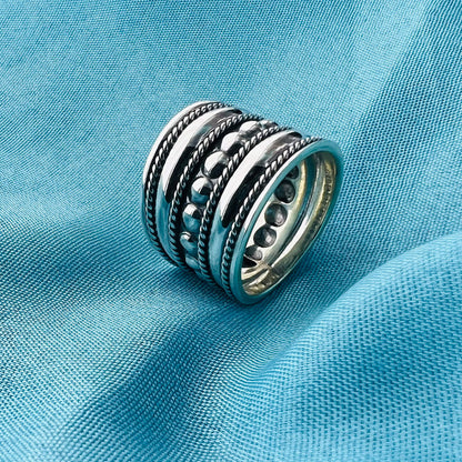 Chunky Bali Style Boho 925 Sterling Silver Ring - Gem Avenue