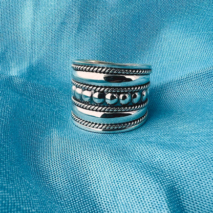 Chunky Bali Style Boho 925 Sterling Silver Ring - Gem Avenue