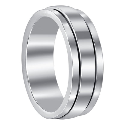 925 Sterling Silver Spinner Polished Band Fidget Ring