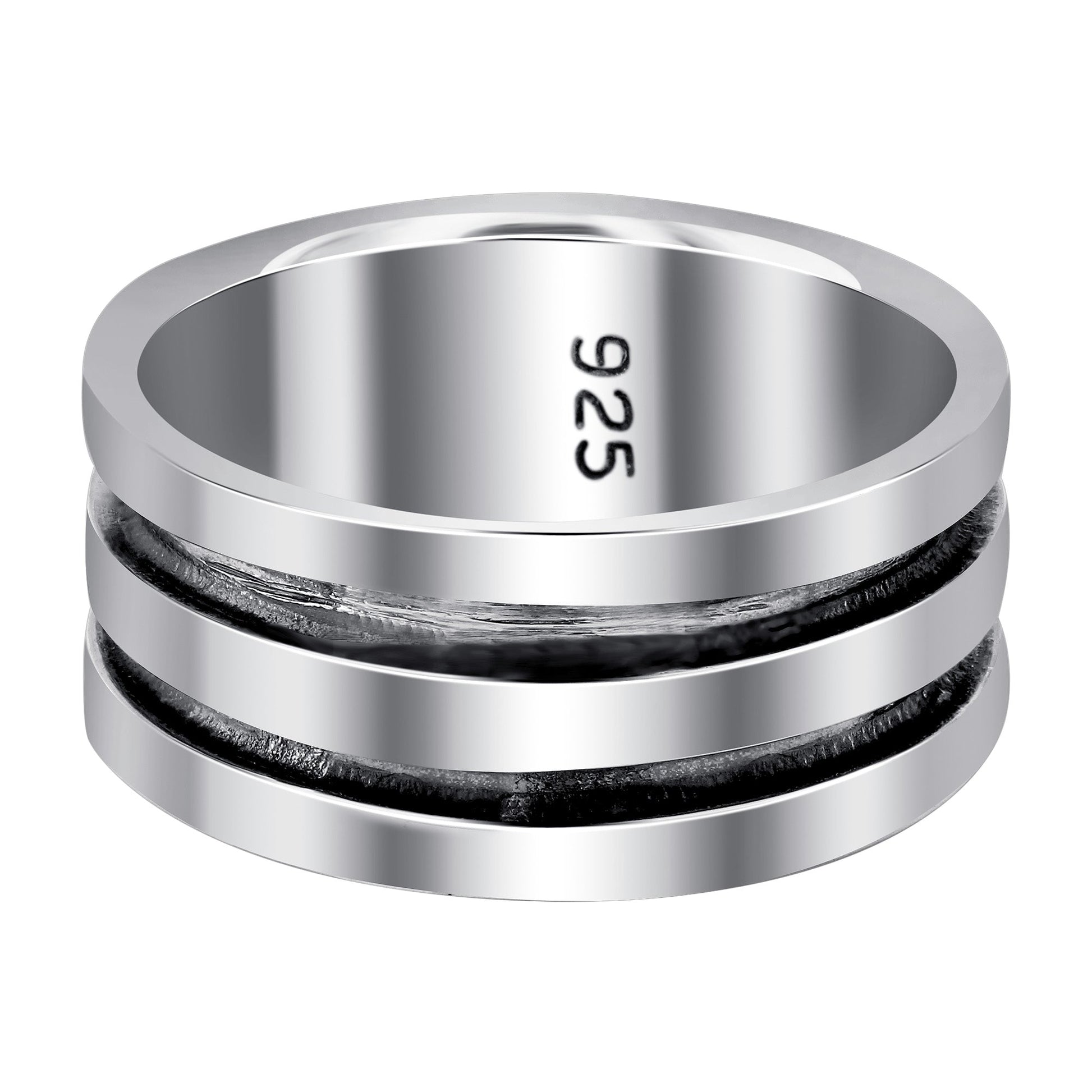 Unisex 925 Sterling Silver Band Ring - Gem Avenue