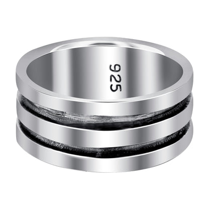 Unisex 925 Sterling Silver Band Ring - Gem Avenue