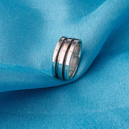 Unisex 925 Sterling Silver Band Ring - Gem Avenue