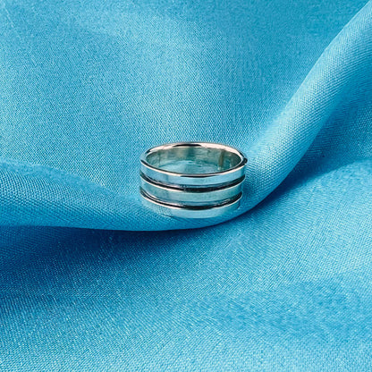 Unisex 925 Sterling Silver Band Ring - Gem Avenue