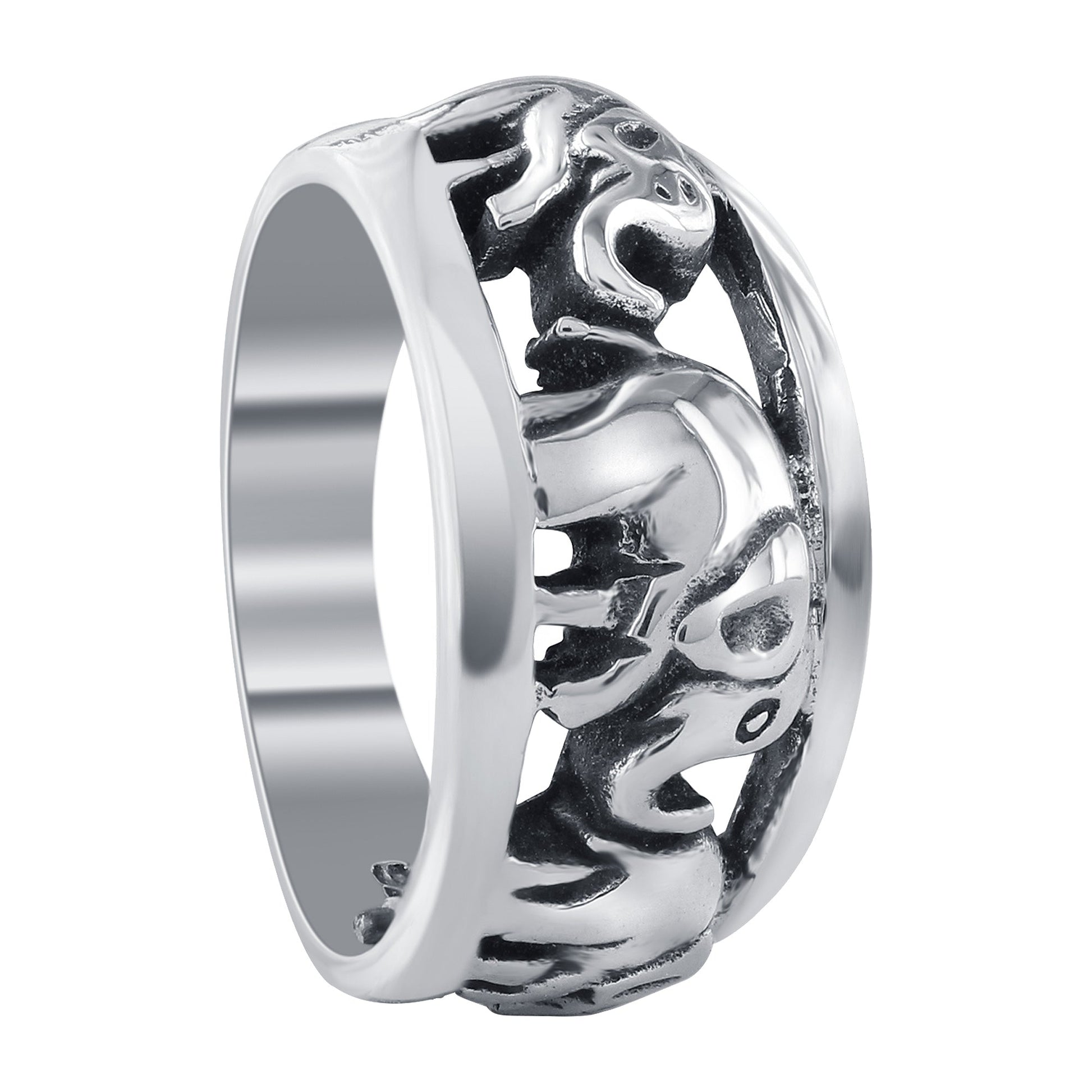 Tribal Elephant 925 Sterling Silver Ring - Gem Avenue