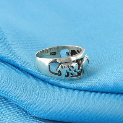 Tribal Elephant 925 Sterling Silver Ring - Gem Avenue