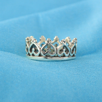 Heart Imperial King Crown 925 Sterling Silver Band Ring - Gem Avenue