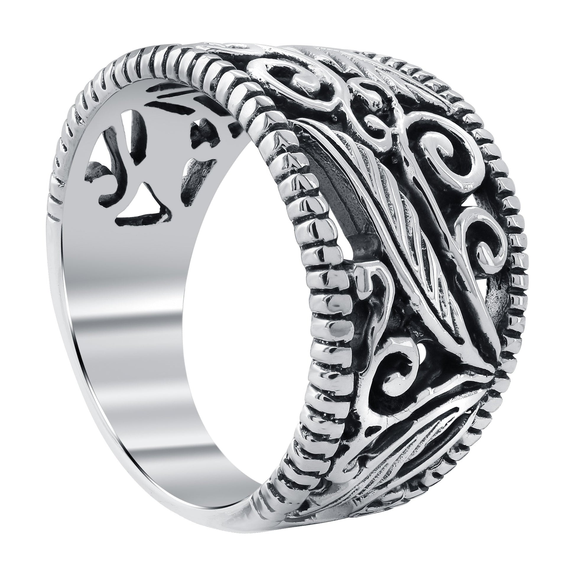 Floral Celtic Design 925 Sterling Silver Ring - Gem Avenue