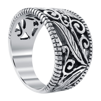 Floral Celtic Design 925 Sterling Silver Ring - Gem Avenue