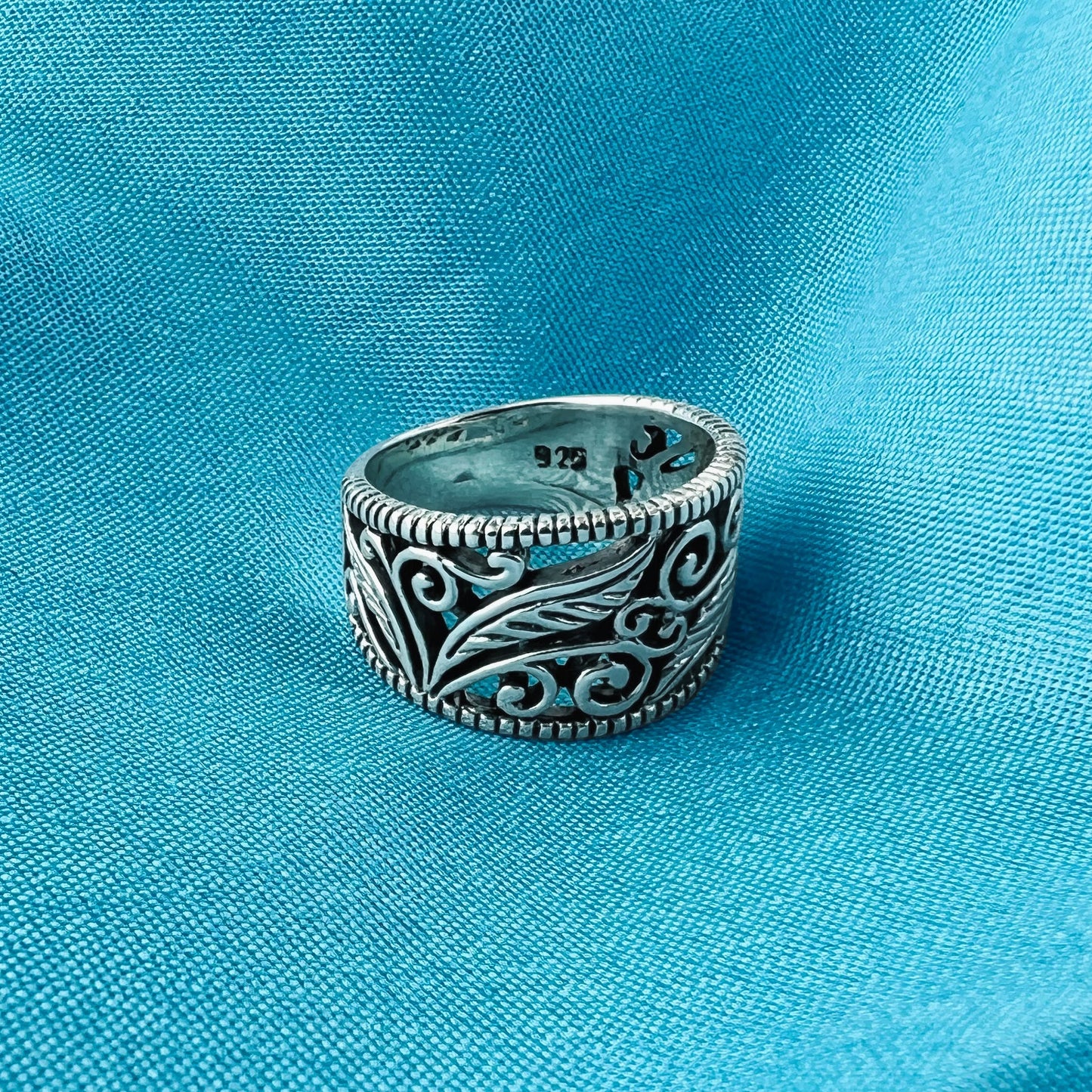 Floral Celtic Design 925 Sterling Silver Ring - Gem Avenue