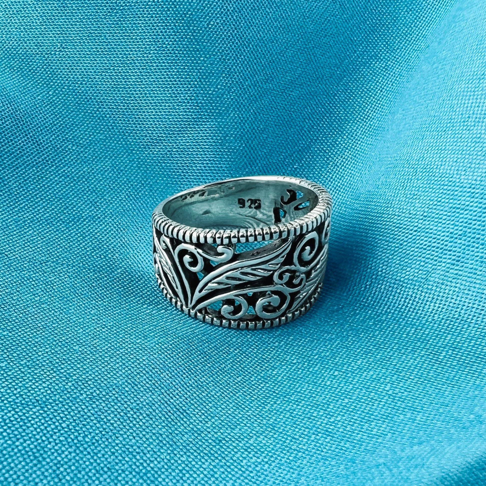 Floral Celtic Design 925 Sterling Silver Ring - Gem Avenue