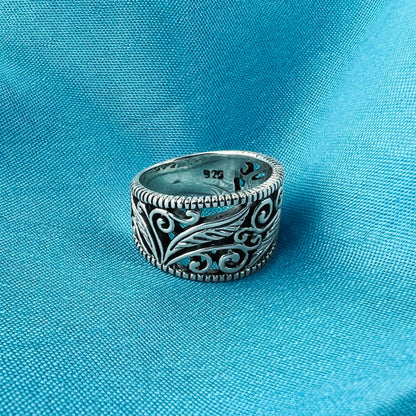 Floral Celtic Design 925 Sterling Silver Ring - Gem Avenue