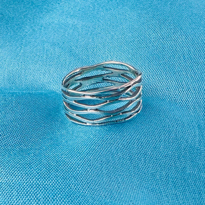 Braide Wave Wrap 925 Sterling Silver Ring - Gem Avenue