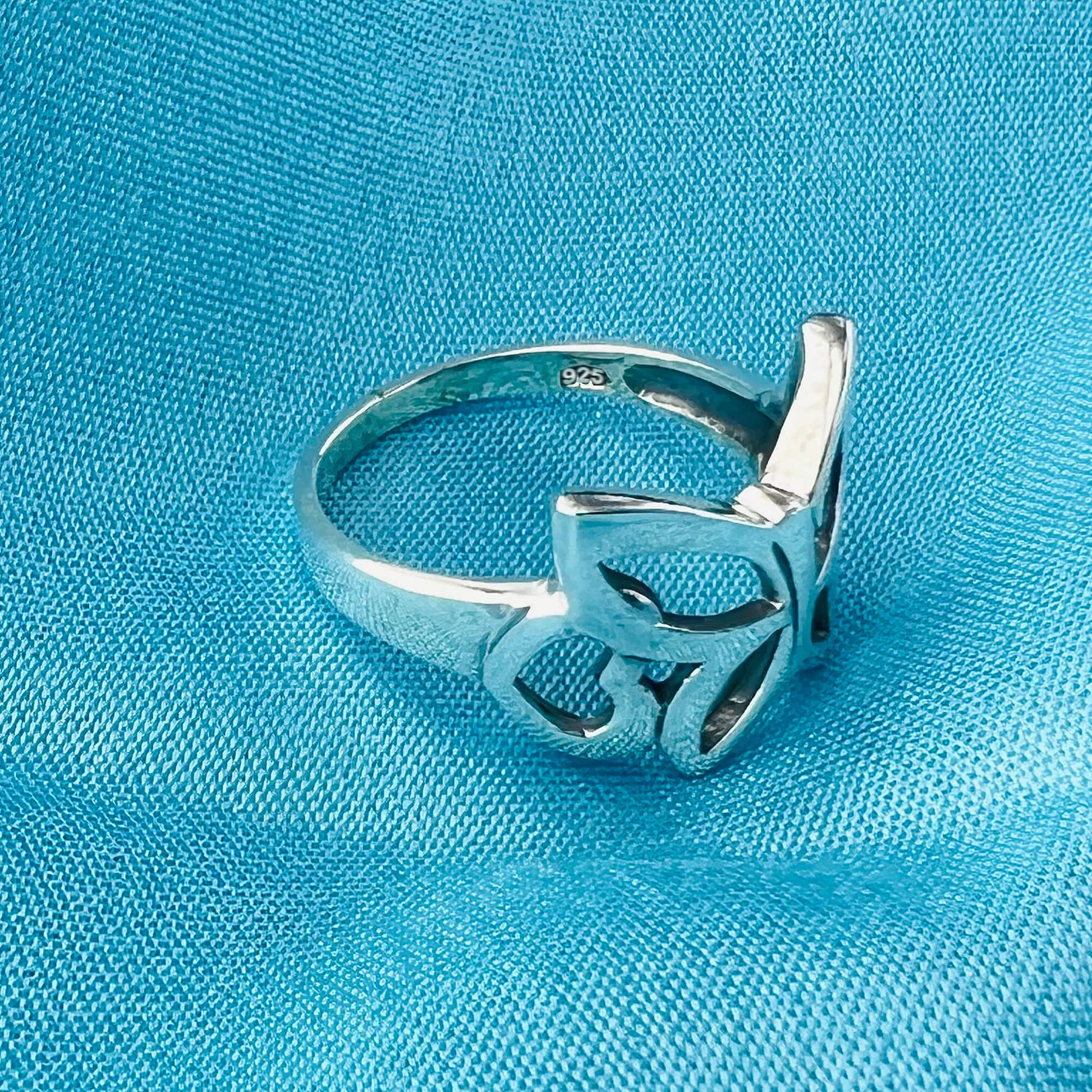 Butterfly Love Heart 925 Sterling Silver Ring - Gem Avenue