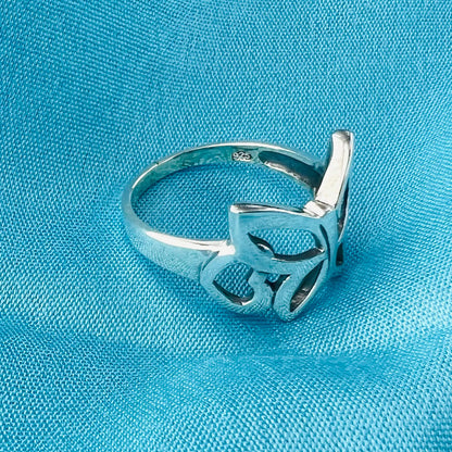 Butterfly Love Heart 925 Sterling Silver Ring - Gem Avenue