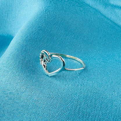 Love Heart Oxidised 925 Sterling Silver Ring - Gem Avenue
