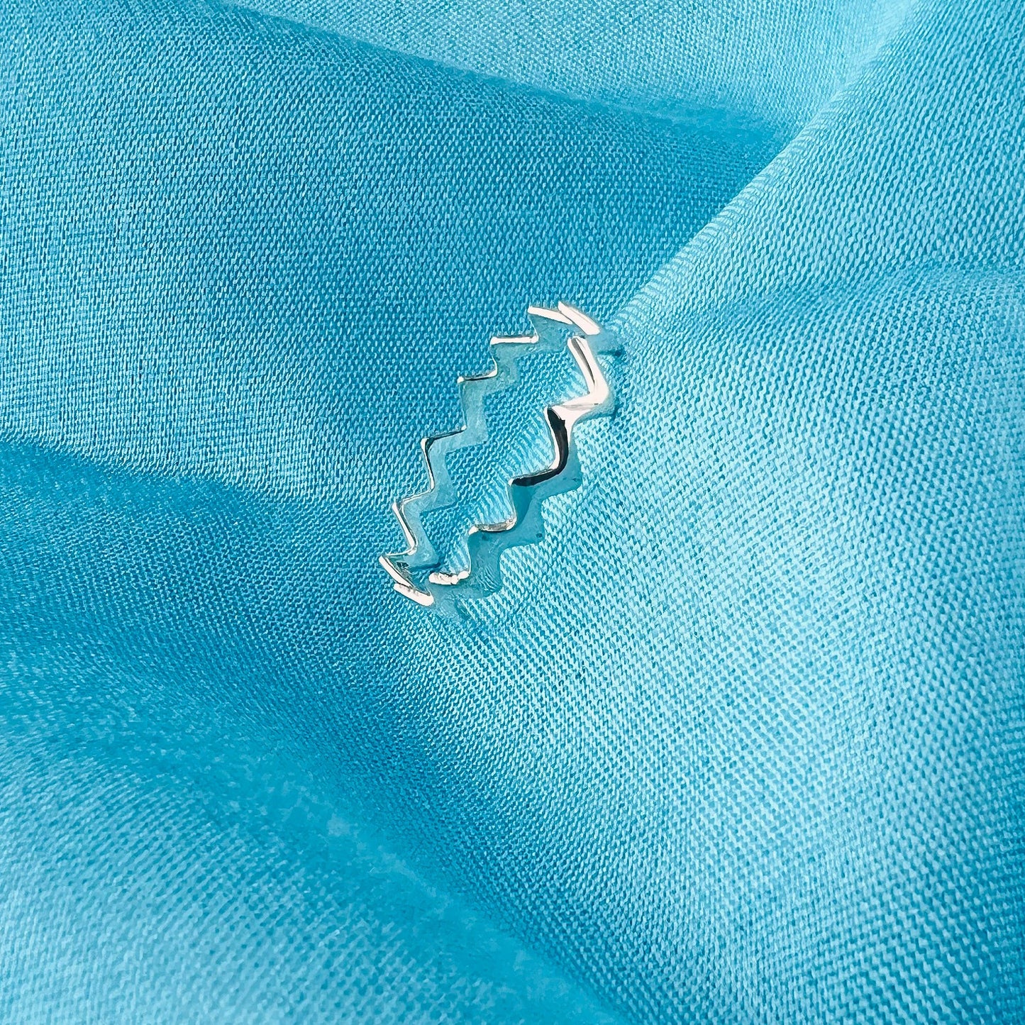 Modern Zig Zag 925 Sterling Silver Ring