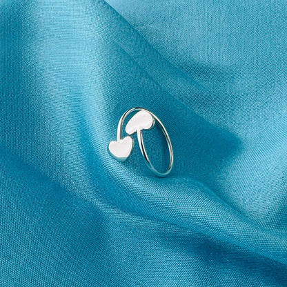 Love Heart 925 Sterling Silver Adjustable Ring - Gem Avenue