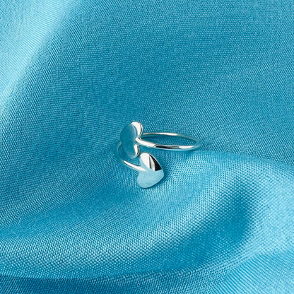 Love Heart 925 Sterling Silver Adjustable Ring - Gem Avenue