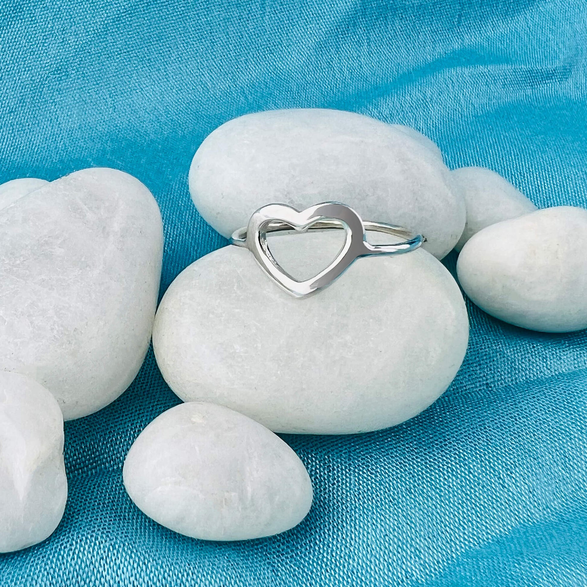 Open Love Heart 925 Sterling Silver Ring - Gem Avenue