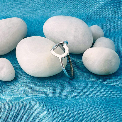 Open Love Heart 925 Sterling Silver Ring - Gem Avenue