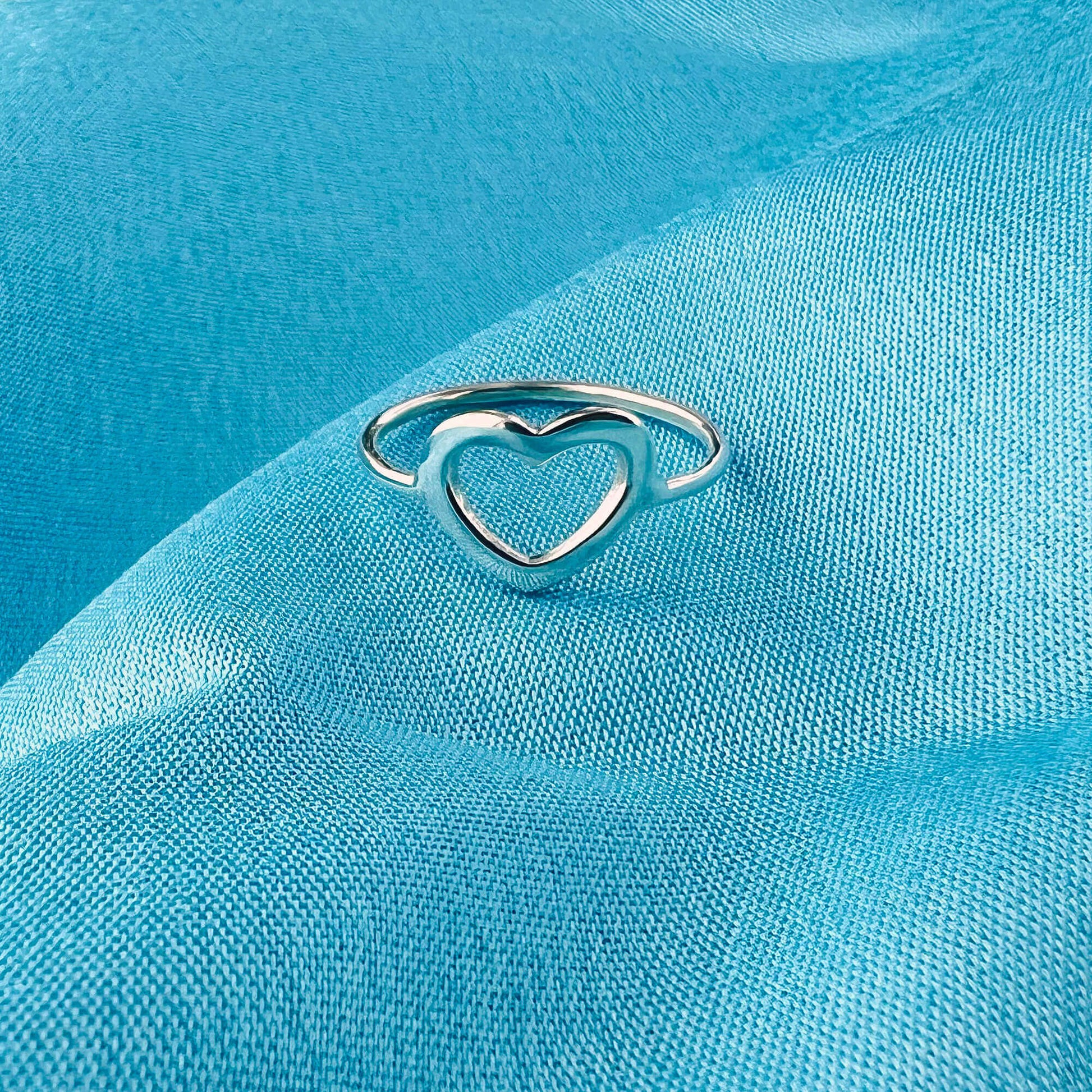 Open Love Heart 925 Sterling Silver Ring - Gem Avenue