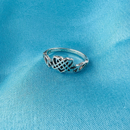 Love Heart Polished 925 Sterling Silver Ring - Gem Avenue