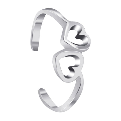 925 Sterling Silver Loving Hearts Toe Ring - Gem Avenue