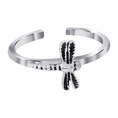 925 Sterling Silver Dragonfly Toe Ring Insect - Gem Avenue