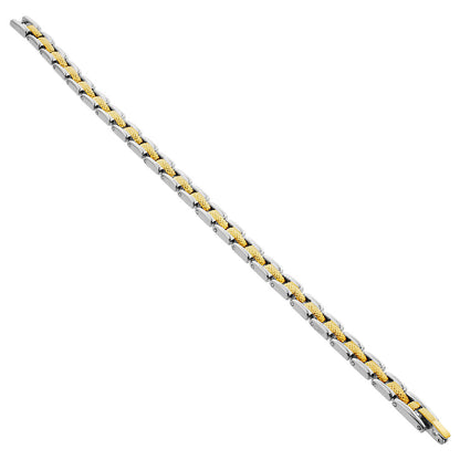 Magnetic Link Therapy Two tone Bracelet Fold over Clasp - Gem Avenue