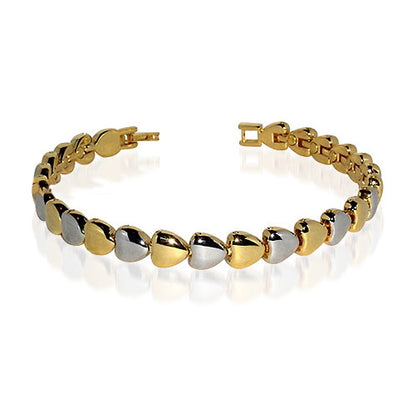 Heart Magnetic Link Hearts Golf Bracelet 7.5 inches - Gem Avenue