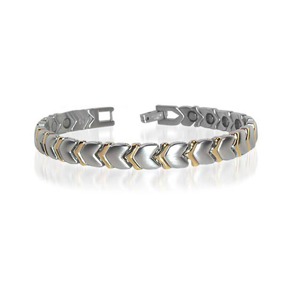 Stainless Steel Hearts Magnetic Golf Bracelet - Gem Avenue