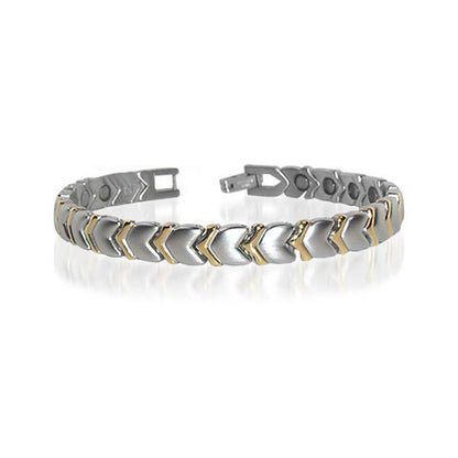 Stainless Steel Hearts Magnetic Golf Bracelet - Gem Avenue