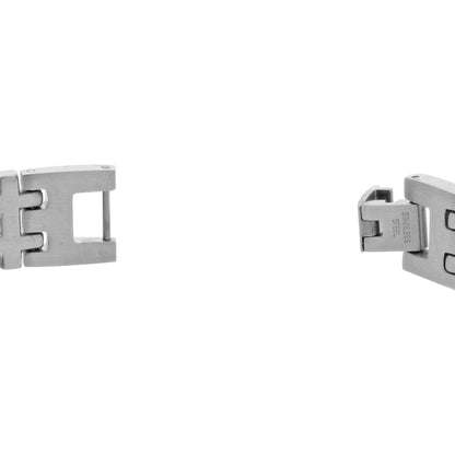 Mens Stainless Steel Silver Tone Magnetic Bracelet - Gem Avenue