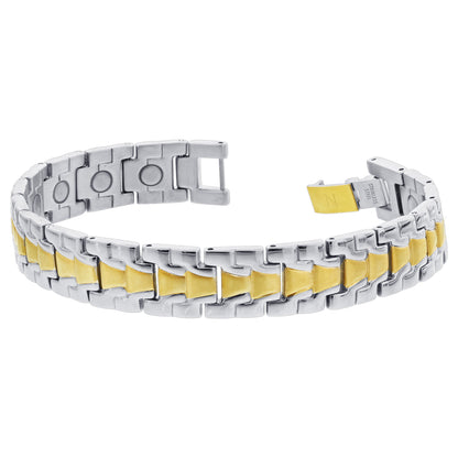 2 Tone Surgical Stainless Steel Magnetic Bracelet - Gem Avenue