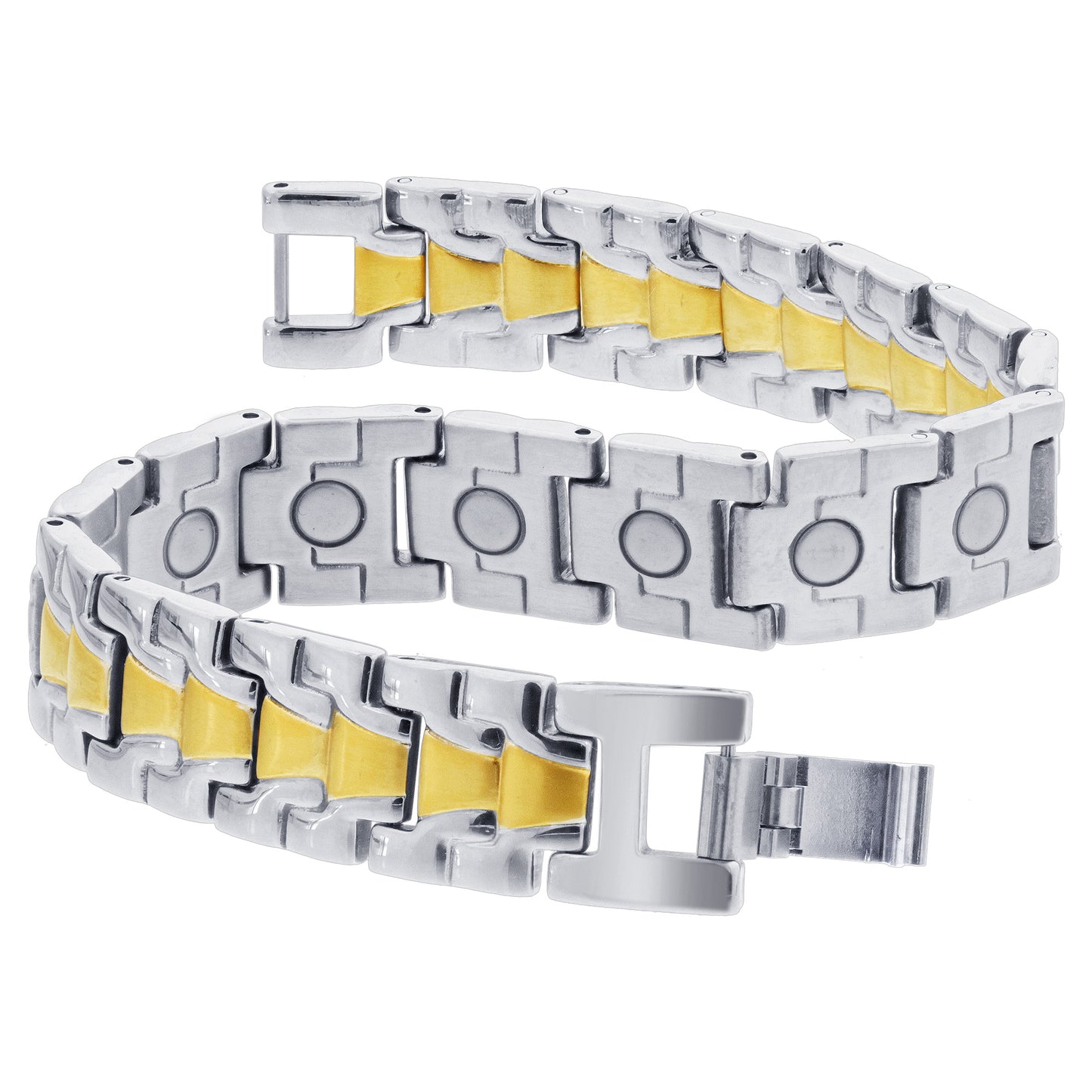2 Tone Surgical Stainless Steel Magnetic Bracelet - Gem Avenue