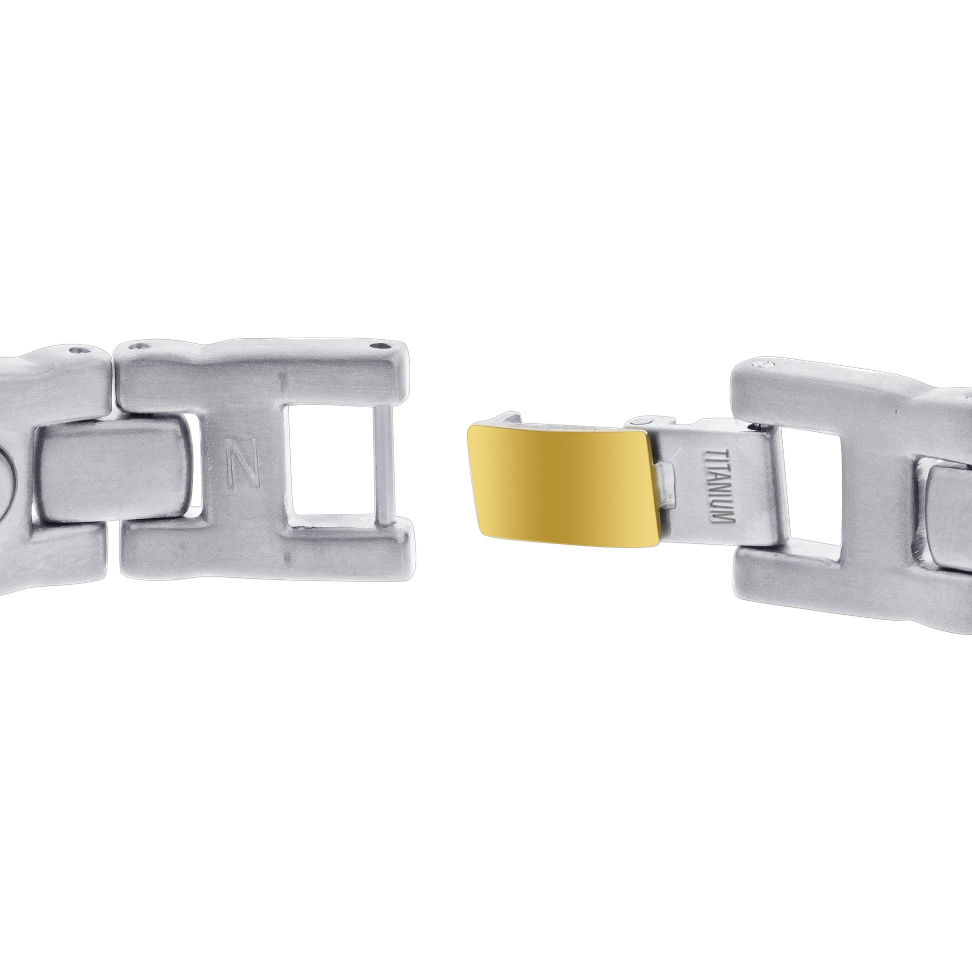 Titanium 2 Tone Mens Magnetic Power Golf Bracelet 8.5 inch - Gem Avenue