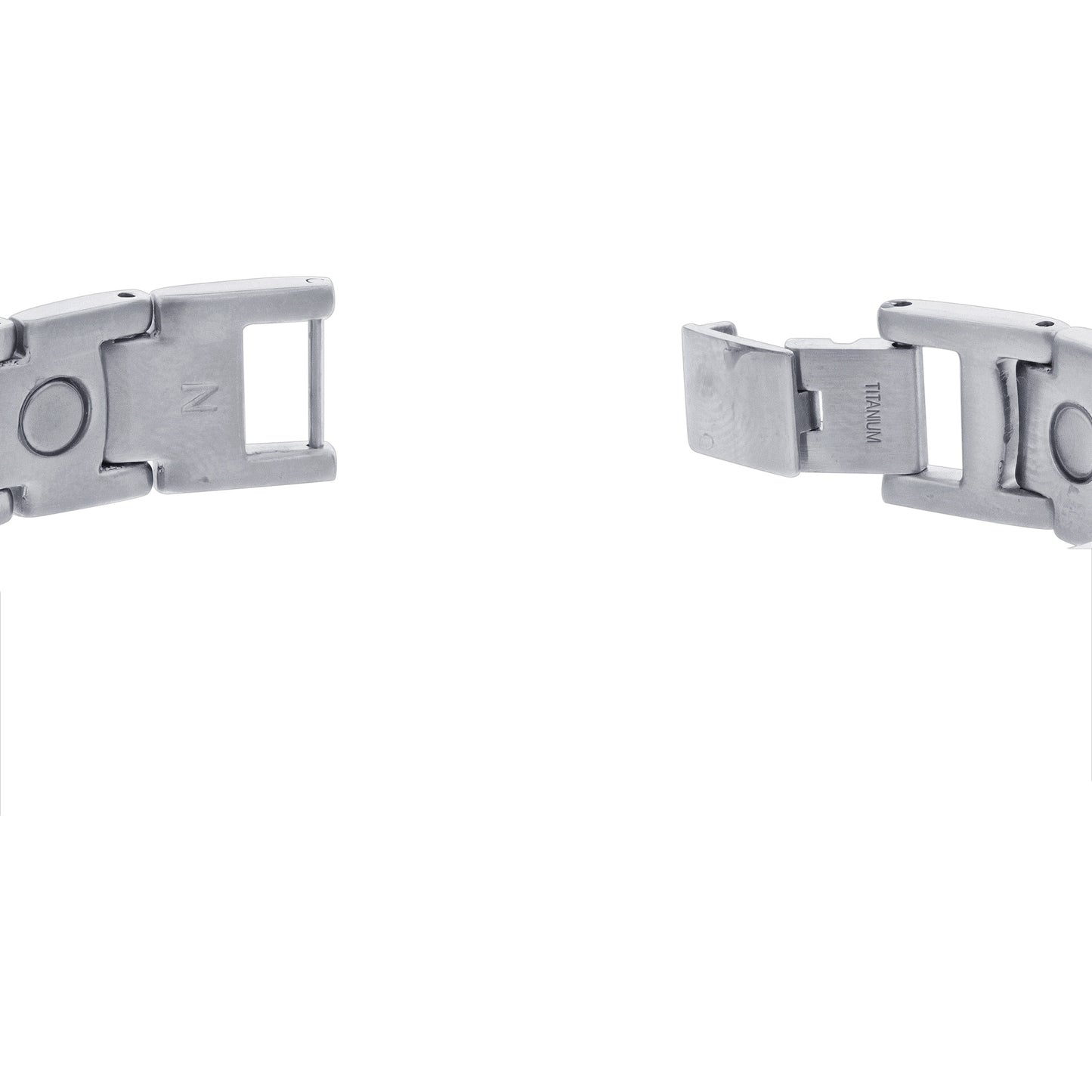 Mens Silver Tone Magnetic Titanium Bracelet - Gem Avenue