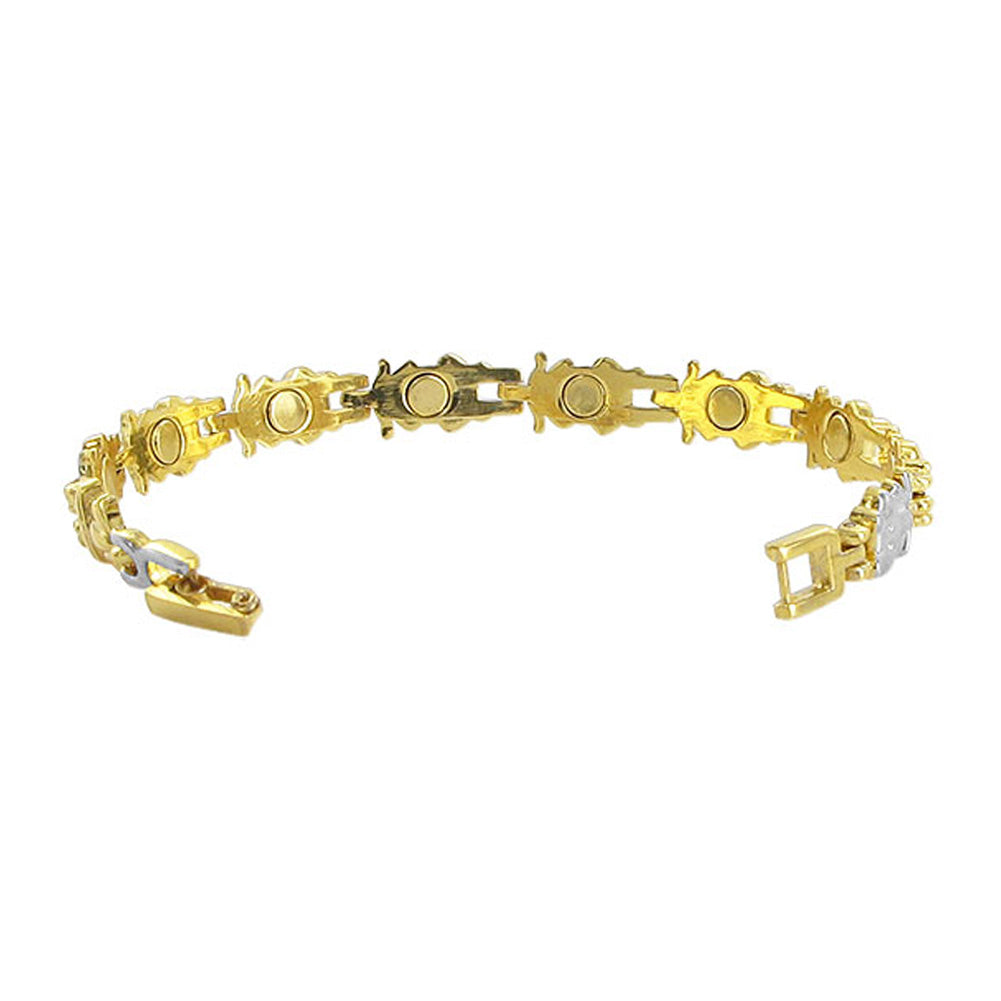 Link 8mm wide Magnetic Bracelet 7.5 Long with Fold over Clasp - Gem Avenue