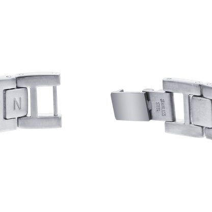 Stainless Steel Link Simulated Hematite Magnetic Bracelet - Gem Avenue