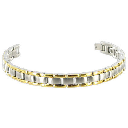 Magnetic Therapy Unisex Gold Plated Stainless Steel 8 Inch Link Bracelet - Gem Avenue