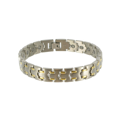 Titanium Magnetic Two Tone Finish Link Bracelet - Gem Avenue