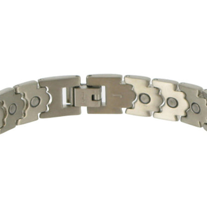 Titanium Magnetic Two Tone Finish Link Bracelet - Gem Avenue
