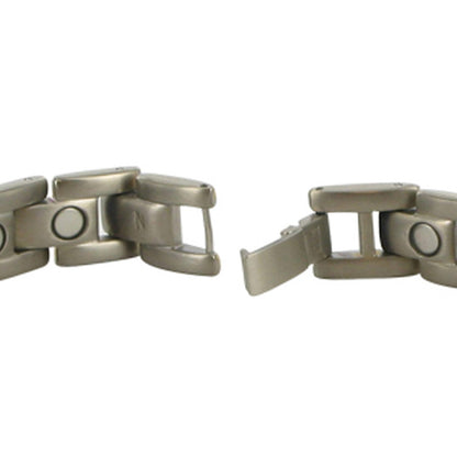 11 MM Two Tone Titanium Magnetic Link Bracelet - Gem Avenue