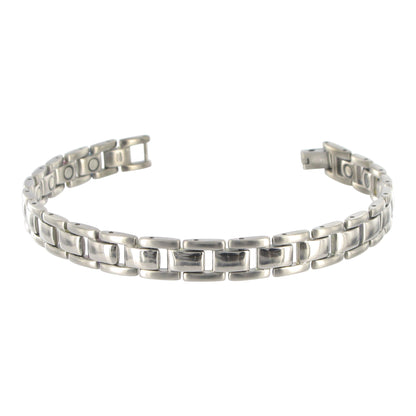 9 MM Titanium Magnetic Link Bracelet Long with Fold over Clasp - Gem Avenue
