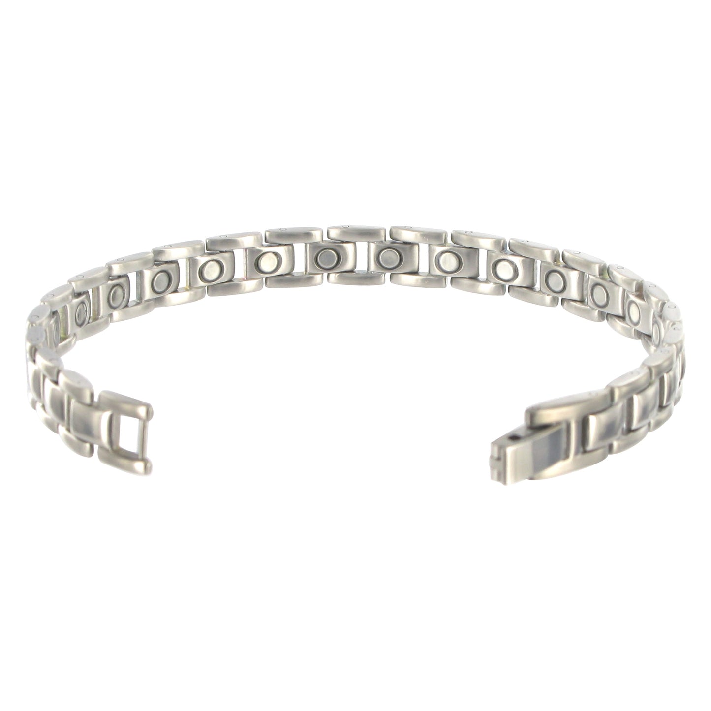 9 MM Titanium Magnetic Link Bracelet Long with Fold over Clasp - Gem Avenue