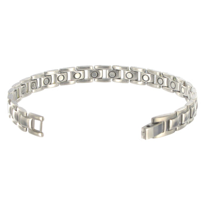 9 MM Titanium Magnetic Link Bracelet Long with Fold over Clasp - Gem Avenue