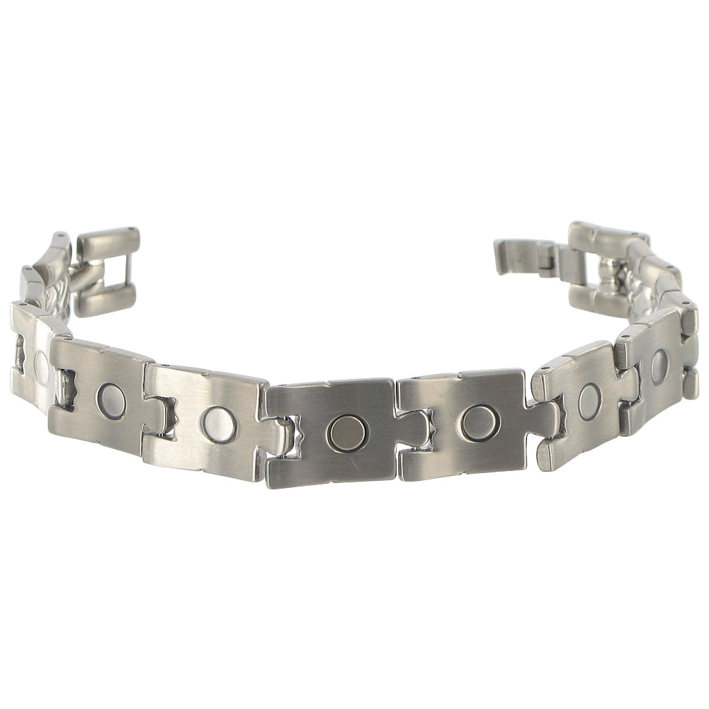 12 MM Mens Texture Pattern Titanium Magnetic Bracelet - Gem Avenue