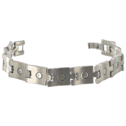 12 MM Mens Texture Pattern Titanium Magnetic Bracelet - Gem Avenue
